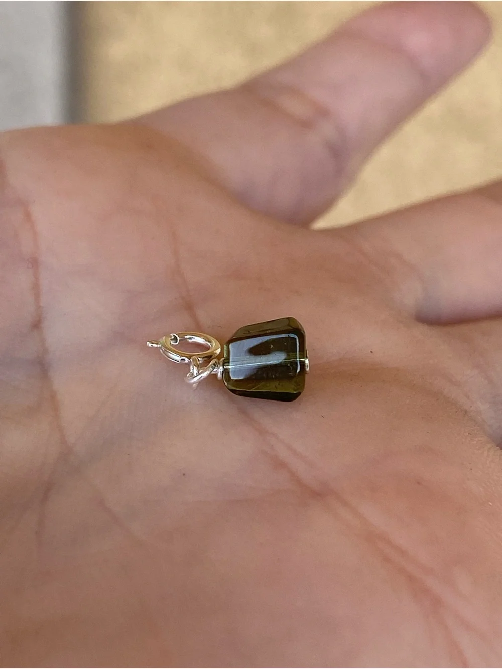 Natural Moldavite Charm or Tektite Pendant | Crystal Collector | S925